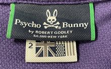 Load image into Gallery viewer, Psycho Bunny Mens Purple Collared Regular Fit Short Sleeve Polo Shirt Size 2
