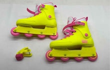 Load image into Gallery viewer, Impala Barbie Unisex Pink Yellow Lace-Up Inline Skates Size W12 M9