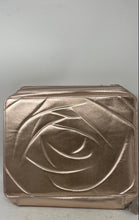 Load image into Gallery viewer, Lancome Womens Rose Gold Engraved Top Handle Zip-Around Cosmetic Makeup Bag