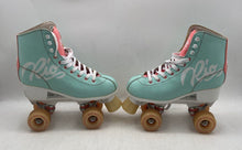 Load image into Gallery viewer, Rio Roller Unisex Script Teal Coral Lace-Up Roller Skates Size UK 5 EUR 38
