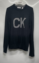 Load image into Gallery viewer, Calvin Klein Mens Black Long Sleeve Crew Neck Knitted Pullover Sweater Size S/CH