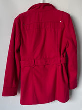 Load image into Gallery viewer, G By Guess Womens Red Long Sleeve Belted Full-Zip Trench Coat Size Large