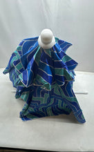 Load image into Gallery viewer, Bluewater Beach Blue Green Wave Print Portable Adjustable Height 6 FT. Umbrella