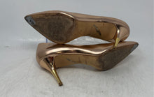 Load image into Gallery viewer, Brian Atwood Womens Gold Pointed Toe Slip-On Stiletto Pump Heels Size 8