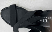 Load image into Gallery viewer, Italian Shoemakers Womens Success Black Wedge Heels Slingback Sandals Size 9.5