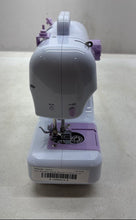 Load image into Gallery viewer, White Purple Mini Portable Sewing Machine 12 Built-In Stitches Untested