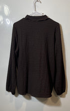 Load image into Gallery viewer, Anne Klein Womens Brown Textured Long Sleeve Collared Button-Up Shirt Size Large