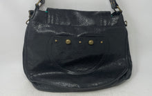 Load image into Gallery viewer, Kate Landry Womens Black Leather Inner Pockets Detachable Strap Shoulder Handbag