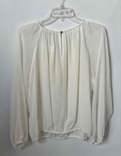 Load image into Gallery viewer, Calvin Klein Womens White Long Sleeve Collarless Back Button Blouse Top Size M