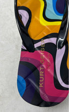 Load image into Gallery viewer, Kurt Geiger Womens Multicolor Printed Slip-On Flip-Flop Sandals Size 35
