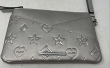 Load image into Gallery viewer, Aldo Womens Silver-Tone Geometric Print Leather Detachable Strap Wristlet Wallet