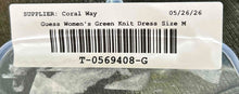 Load image into Gallery viewer, Guess Womens Green Knit Sleeveless Crew Neck Side Cutout Midi Bodycon Dress Sz M