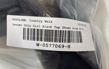Load image into Gallery viewer, Dancer Only Girls Black Leather Block Heel Dance Tap Shoes Size 20.5 US 5.5