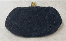 Load image into Gallery viewer, Delill Womens Black Beaded Inner Pocket Chain Strap Evening Clutch Purse