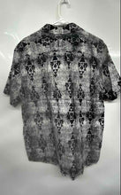 Load image into Gallery viewer, American Rag Mens Black Geometric Print Cotton Collared Button-Up Shirt Size XXL