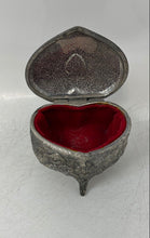Load image into Gallery viewer, Holiday Imports Silver-Tone Silver Plate Heart-Shaped Small Jewelry Trinket Box