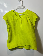 Load image into Gallery viewer, Calvin Klein Womens Green Cotton Short Sleeve Round Neck Blouse Top Size S