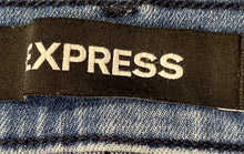 Load image into Gallery viewer, Express Womens Blue Distressed High Rise Denim Jegging Jeans Size 00R