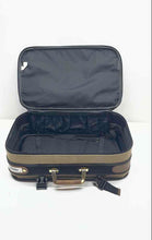 Load image into Gallery viewer, Vintage Oscar De La Renta Tan Black Tweed Extra Compartments Suitcase Luggage