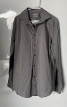 Load image into Gallery viewer, Michael Kors Mens Gray Long Sleeve Slim-Fit Stretch Button-Up Shirt Size L