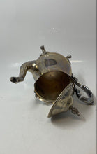 Load image into Gallery viewer, Vintage Silver-Tone Engraved Tableware Scroll Handle Four Footed Teapot With Lid