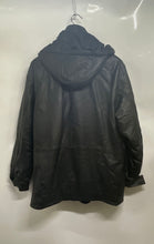 Load image into Gallery viewer, Pelle Cuir Mens Black Genuine Leather Long Sleeve Front Zip Parka Jacket Size L