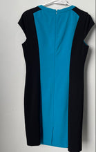 Load image into Gallery viewer, Calvin Klein Womens Blue Black Colorblock Back Zip Sheath Dress Size 8