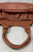 Load image into Gallery viewer, Adrienne Vittadini Womens Light Brown Pebbled Leather Magnetic Shoulder Handbag