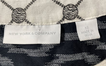 Load image into Gallery viewer, New York & Company Womens Black & White Geometric Print Cotton Shirt Dress Sz XS