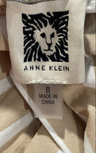 Load image into Gallery viewer, Anne Klein Womens Khaki White Striped Collared Sleeveless Midi Shirt Dress Sz 8