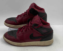 Load image into Gallery viewer, Authentic Nike Kids Air Jordan 1 Mid Maroon Black Sneaker Shoes Size 5Y Damaged