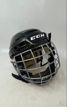 Load image into Gallery viewer, CCM Black Adjustable Chin Strap Ice Hockey Helmet With Face Mask