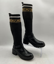 Load image into Gallery viewer, J&L Womens Black Leather Pull-On Round Toe Knee High Boots Size EUR 36