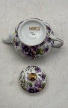 Load image into Gallery viewer, Multicolor Floral Pattern Scroll Handle Lidded Teapot With Gold Trim