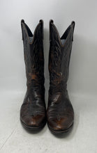 Load image into Gallery viewer, Mens Brown Leather Mid-Calf Round Toe Pull-On Cowboy Western Boots Size 10D