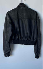 Load image into Gallery viewer, Toxik3 Paris Womens Black Long Sleeve Button Front Cropped Denim Jacket Sz L/XL