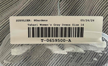 Load image into Gallery viewer, Tahari Womens Gray Striped Square Neck Sleeveless Sheath Dress Size 14