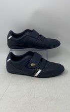 Load image into Gallery viewer, Lacoste Mens Misano Strap Navy Blue Leather Hook And Loop Sneaker Shoes Size 12