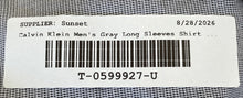 Load image into Gallery viewer, Calvin Klein Mens Gray Cotton Long Sleeve Collared Button-Up Shirt Size S