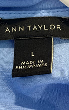 Load image into Gallery viewer, Ann Taylor Womens Light Blue 3/4 Bell Sleeve Round Neck Blouse Top Size L