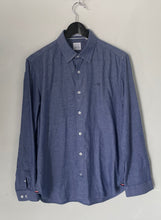 Load image into Gallery viewer, Oscar De La Renta Mens Blue Tailored Fit Long Sleeve Collared Button-Up Shirt M