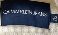 Load image into Gallery viewer, Calvin Klein Womens Cream Black Striped Knitted Pullover Sweater Size L