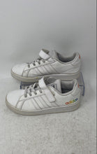 Load image into Gallery viewer, Adidas Boys Grand Court White Leather Hook And Loop Sneaker Shoes Size 13.5K