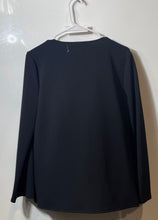 Load image into Gallery viewer, Vince Camuto Womens Black Long Sleeve Lace-Up Front Split Neck Blouse Top Size S