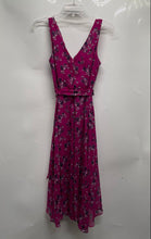 Load image into Gallery viewer, DKNY Womens Pink Floral Print Sleeveless V-Neckline Waist Tie Wrap Dress Size 2