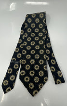 Load image into Gallery viewer, Giorgio Armani Mens Black Beige Keeper Loop Adjustable Pointed Tie