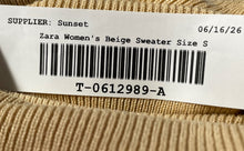 Load image into Gallery viewer, Zara Womens Beige Long Sleeve Turtleneck Ribbed Pullover Sweater Size Small