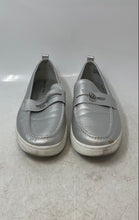 Load image into Gallery viewer, Anne Klein Womens Silver Faux Leather Round Toe Slip-On Loafer Shoes Size 8.5M