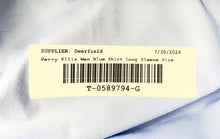 Load image into Gallery viewer, Perry Ellis Portfolio Mens Blue Long Sleeve Slim Fit Dress Shirt Size L 16