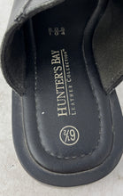 Load image into Gallery viewer, Hunter's Bay Womens Black Leather Slip-On Platform Slide Sandals Size 6.5